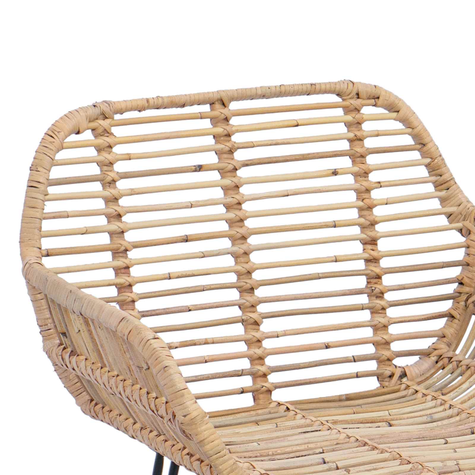 Barstuhl 2 pcs 55 x 52 x 92 cm Rattan und Eisen