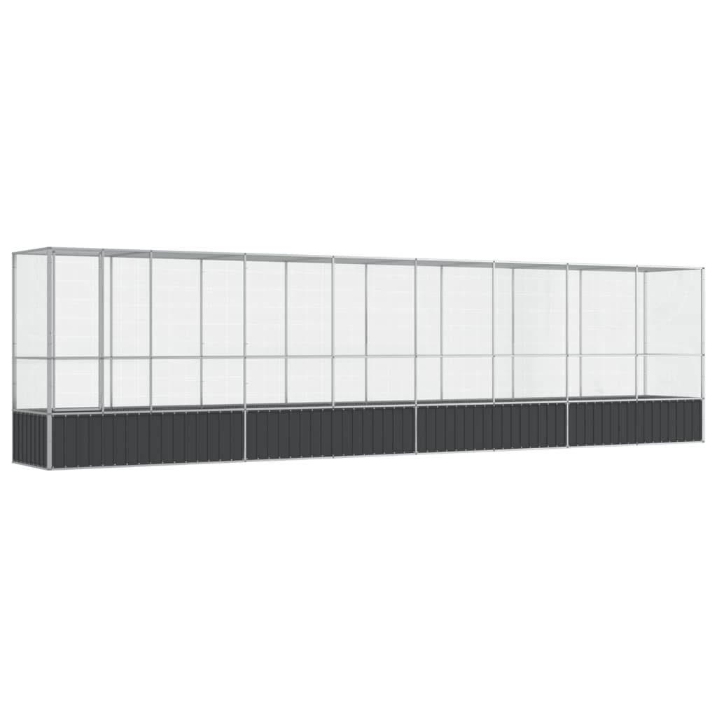 Voliere Silbern 210,5x107x212 cm Stahl