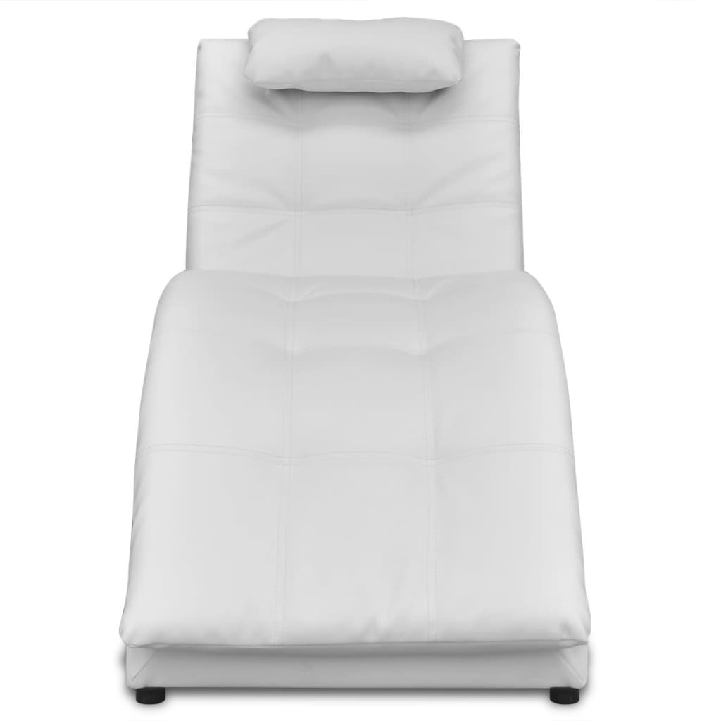 Chaiselongue mit Kissen Schwarz Kunstleder