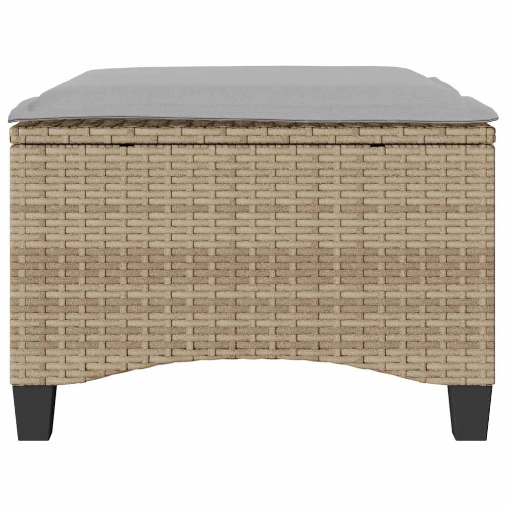 Gartenhocker mit Kissen 2 Stk. Schwarz 55x55x36 cm Poly Rattan