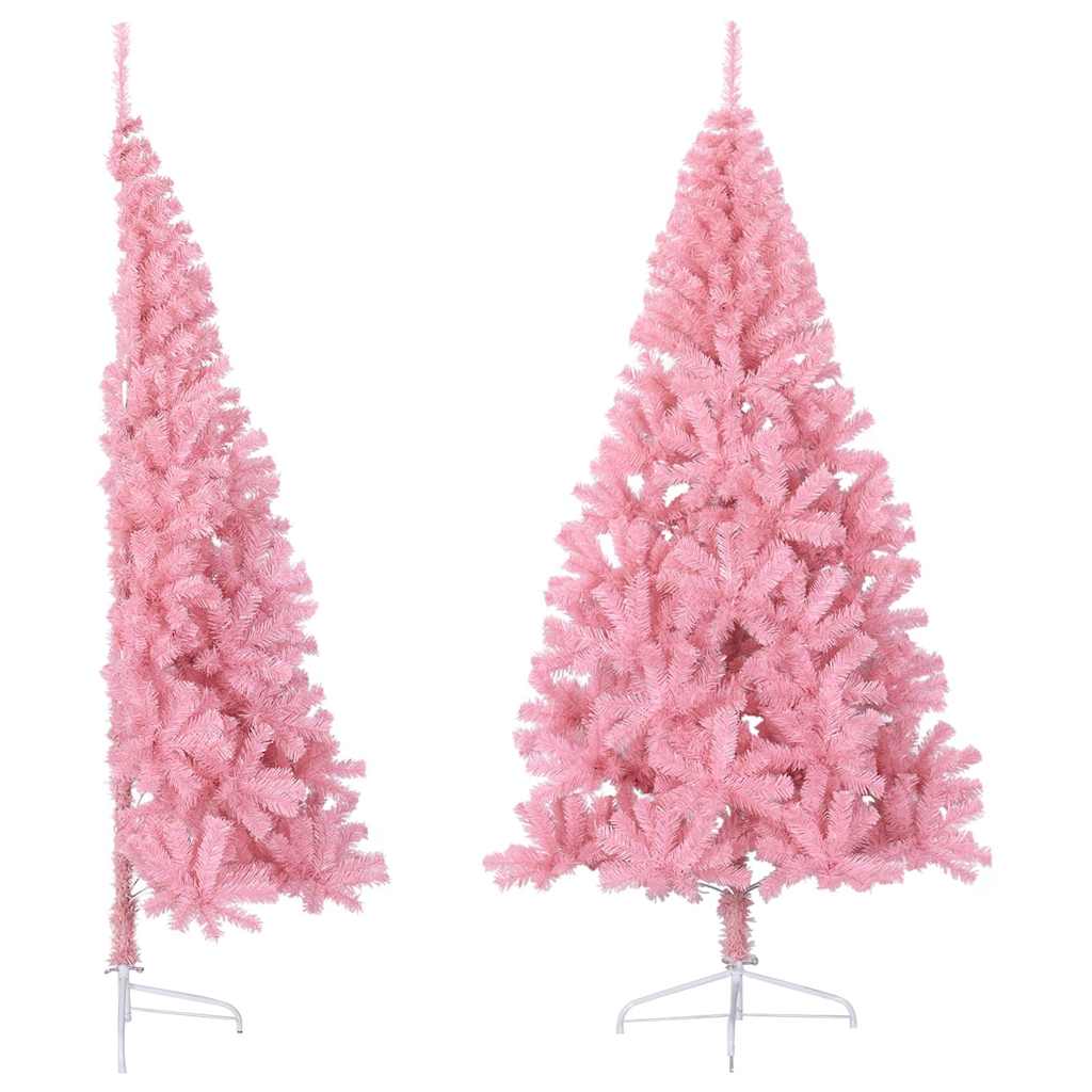 Künstlicher Halb-Weihnachtsbaum mit Ständer Grün 150 cm PVC