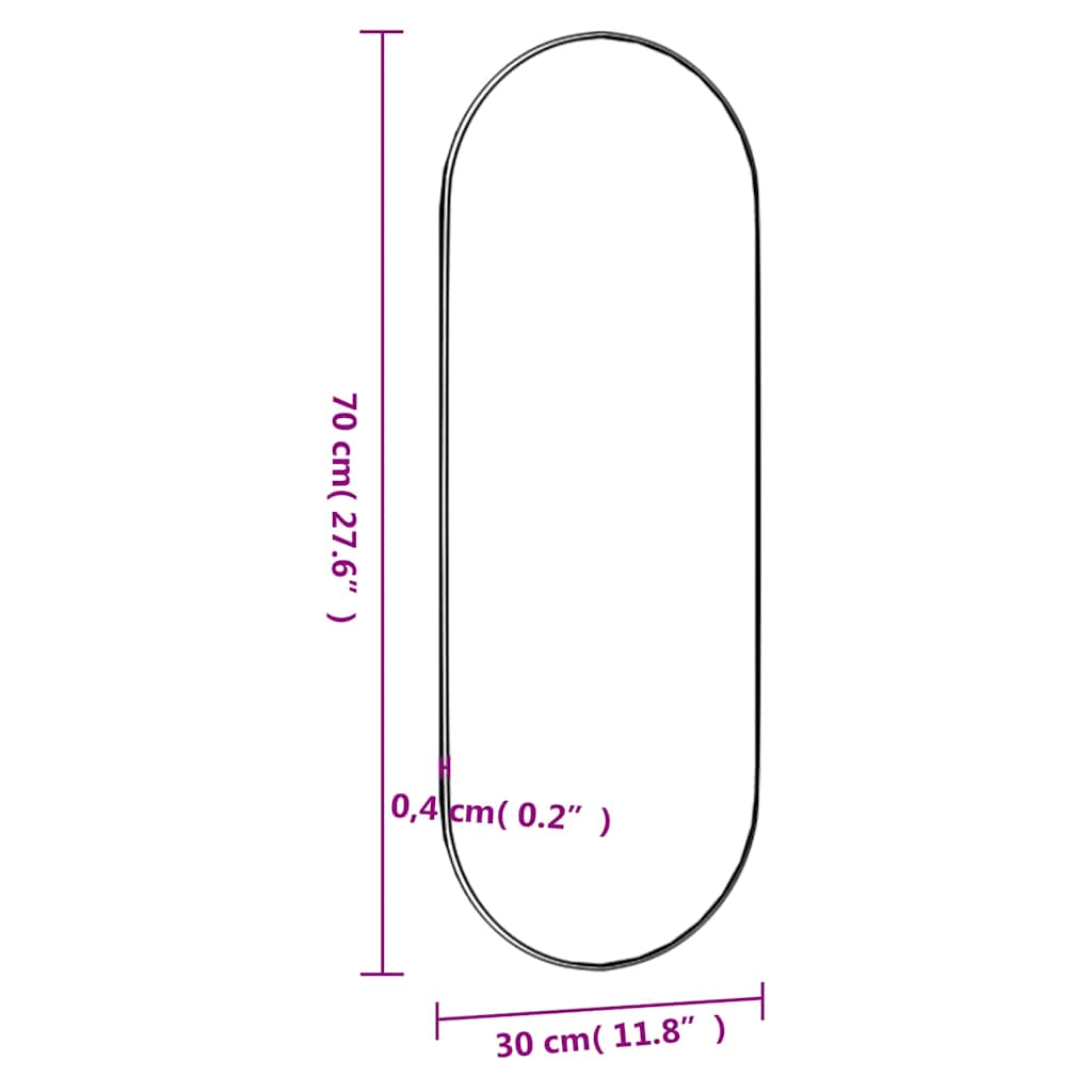 Spiegel mit LED-Leuchten 60x30 cm Glas Oval
