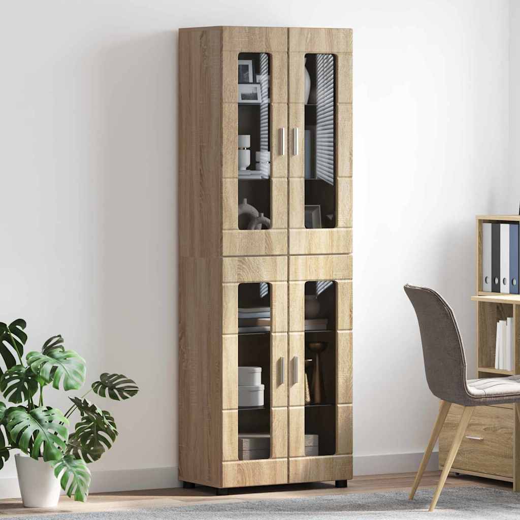 Highboard mit Regal FLORIN Weiß 60 x 35 x 182 cm Holzwerkstoff