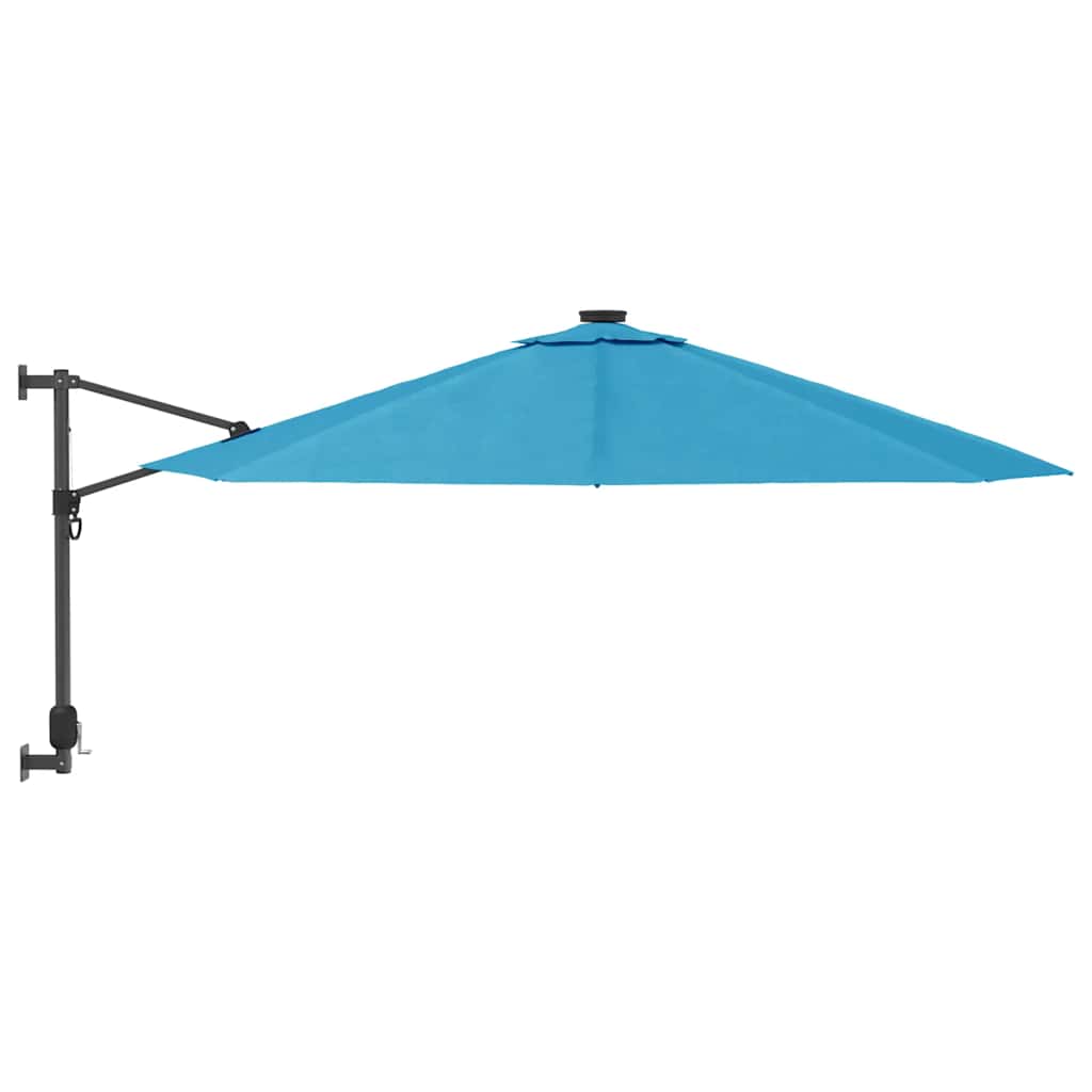 Wand-Sonnenschirm mit LEDs Apfelgrün 290 cm