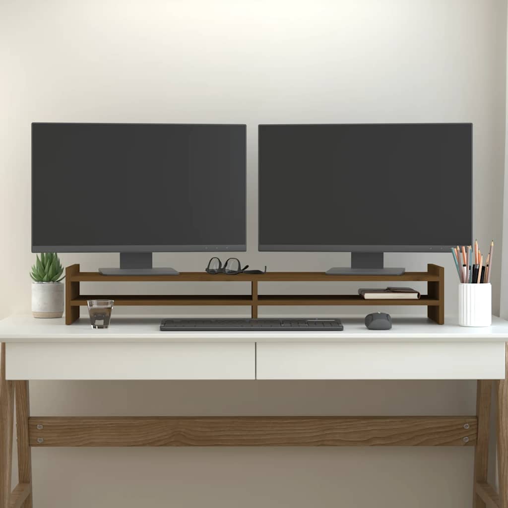 Monitorständer 50x27x15 cm Massivholz Kiefer