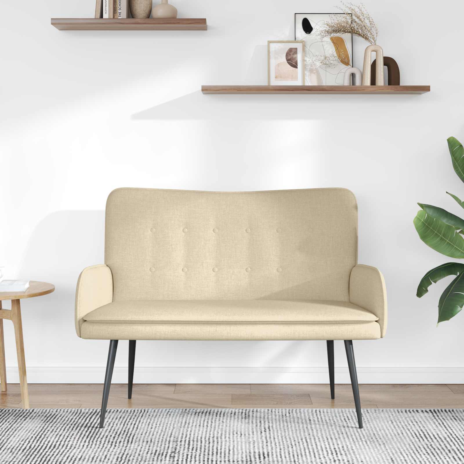 2-Sitzer Sofa Hellgrau 115 x 61 x 87 cm Stoff