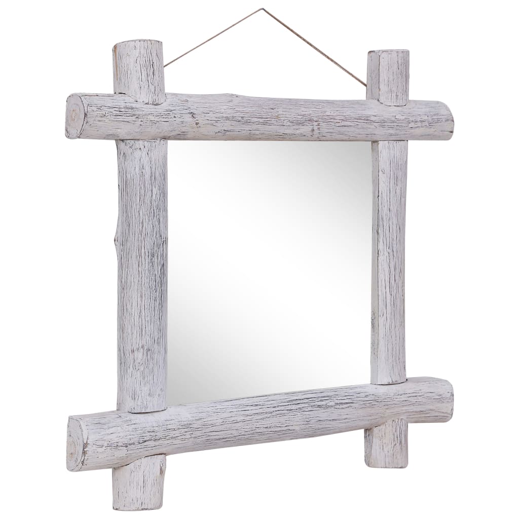 Holzspiegel Natur 70x70 cm Recyceltes Teakholz