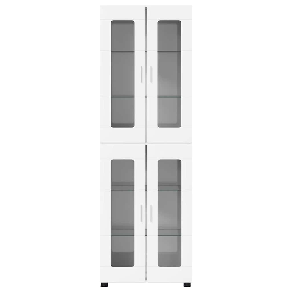 Highboard mit Regal FLORIN Weiß 60 x 35 x 182 cm Holzwerkstoff