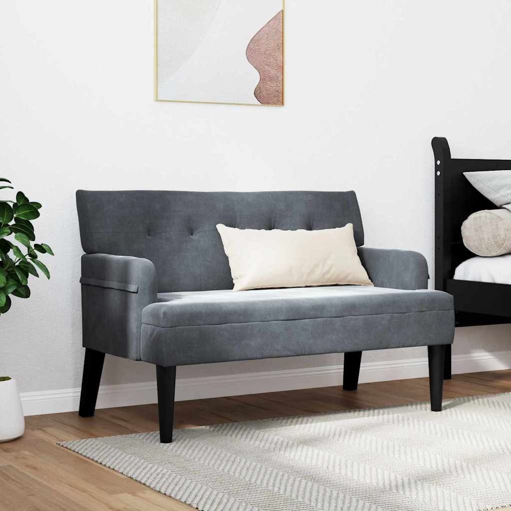 Chesterfield Bank Hellgrau 112 x 65,5 x 75 cm Samt