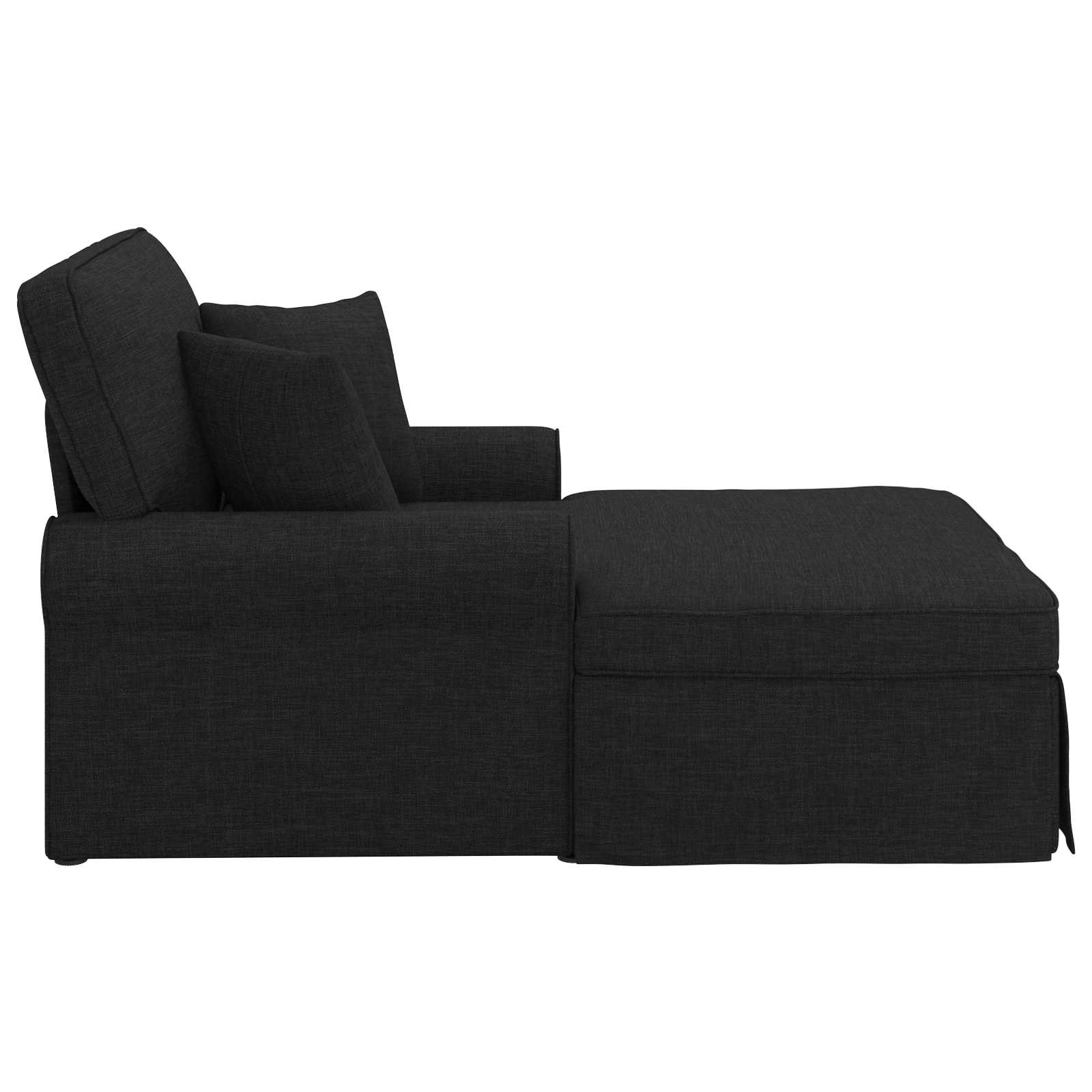 Chaise Lounge mit Rock mit Kissen 3 pcs Hellgrau Stoff