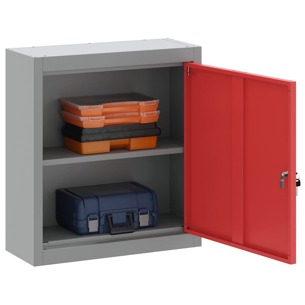 Werkzeugschrank mit Regal Schwarz und Grau 55 x 55 x 55 cm