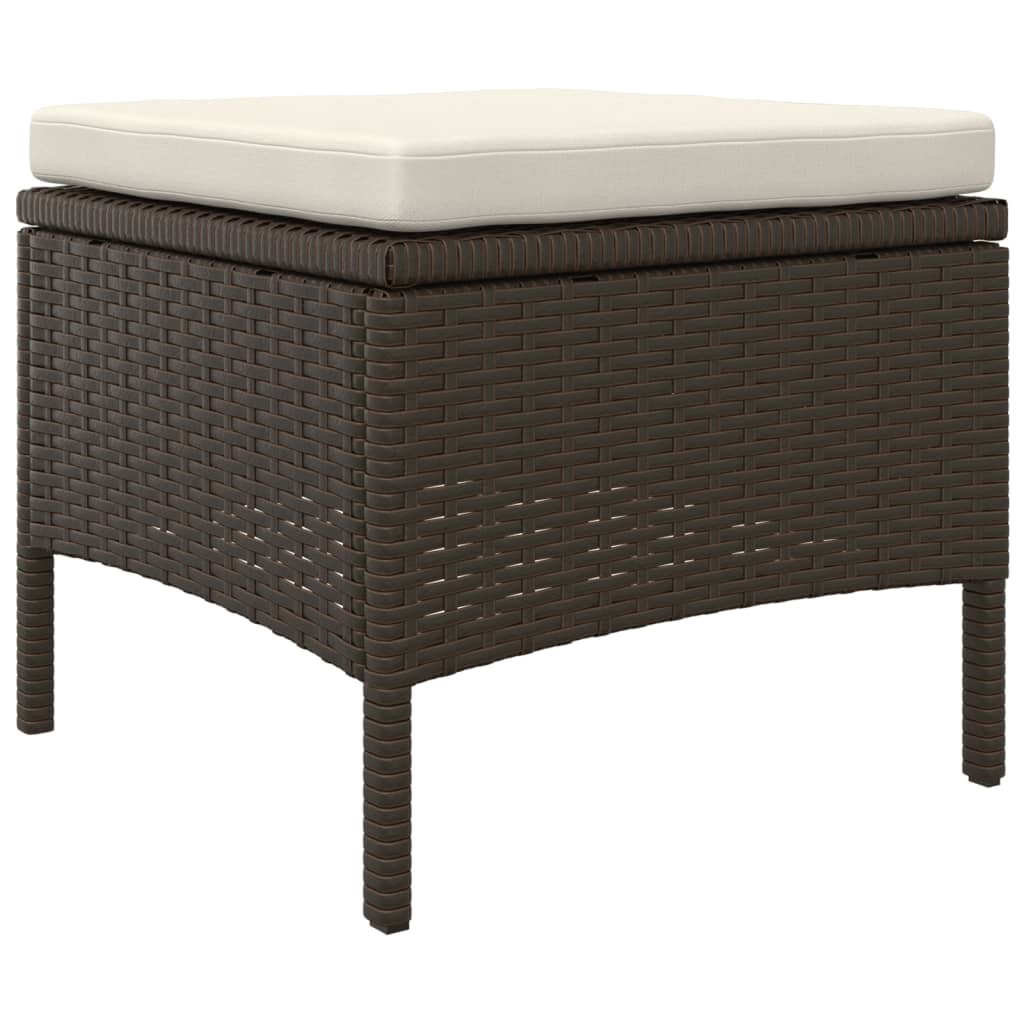 2-Sitzer-Gartensofa mit Teetisch und Hocker Poly Rattan Grau