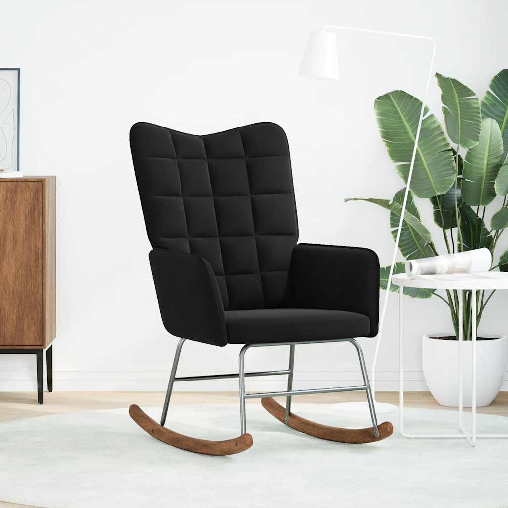 Schaukelstuhl Hellgrau Samt