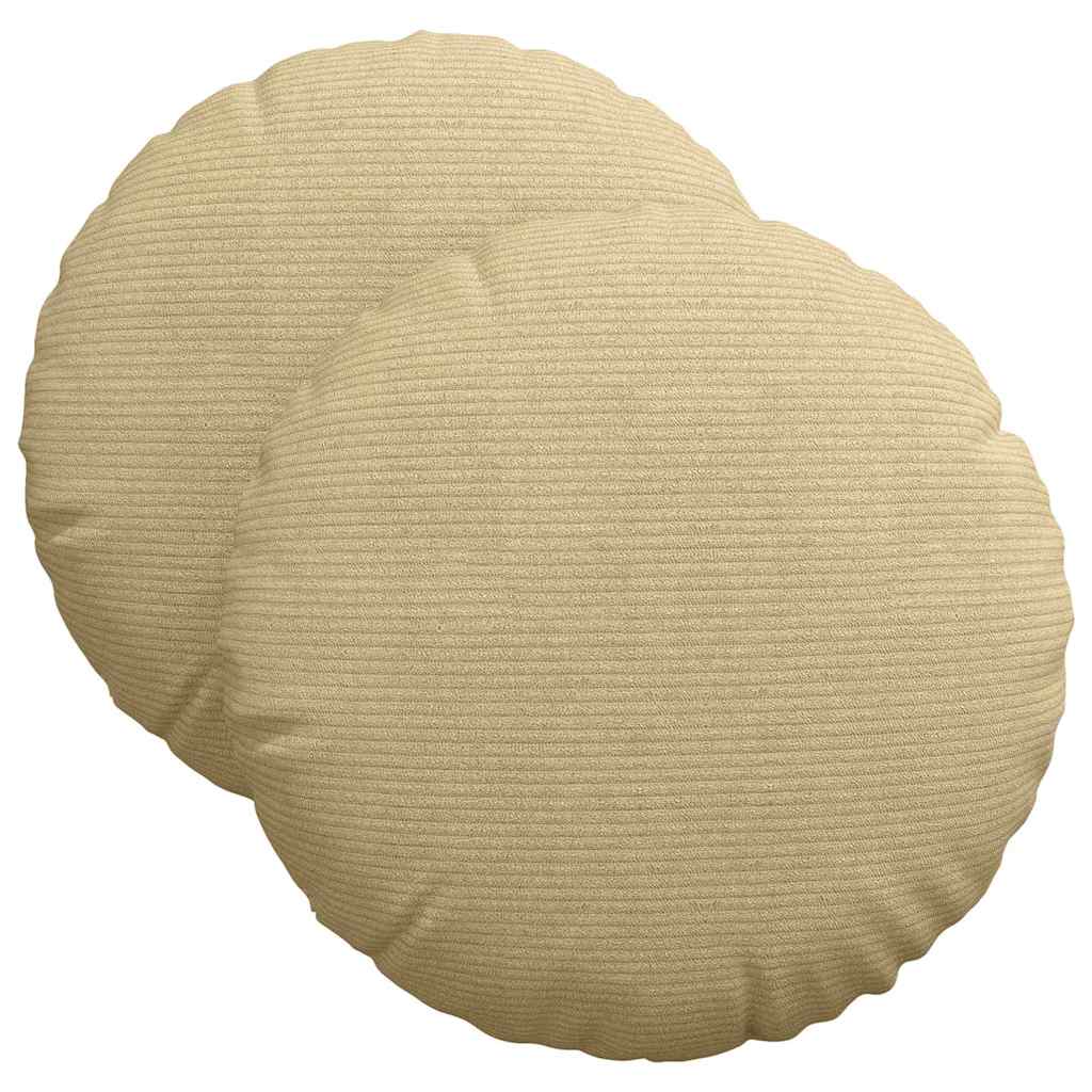 Sitzkissen 2 pcs Hellgrau Ø30 x 13 cm Cordstoff