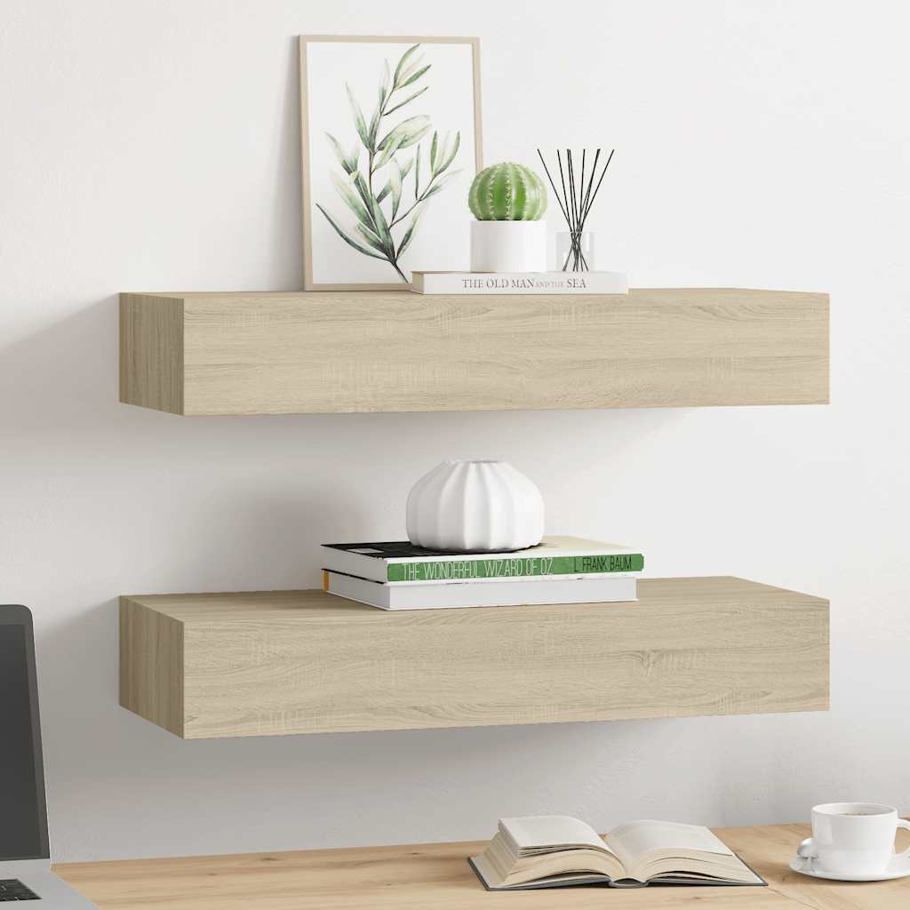 Wandregal mit Schublade Weiß 40x23,5x10 cm MDF
