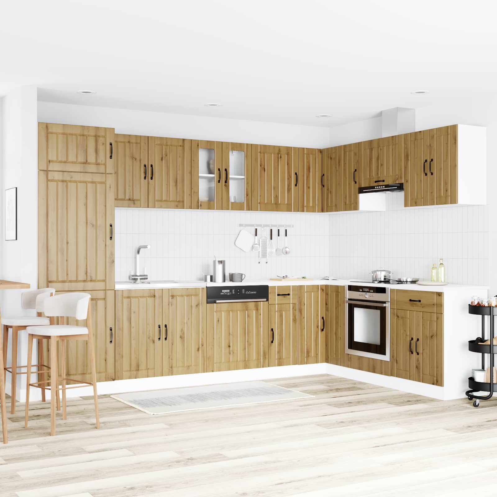 Waschbecken-Unterschrank mit Tür Lucca 2 pcs Weiß Holzwerkstoff
