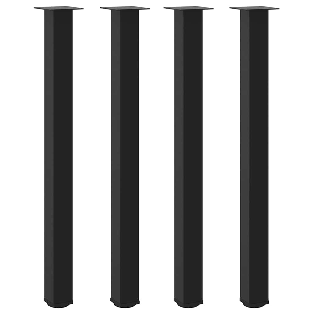 Bartischbeine 4 Stk. Schwarz 100-102 cm Stahl