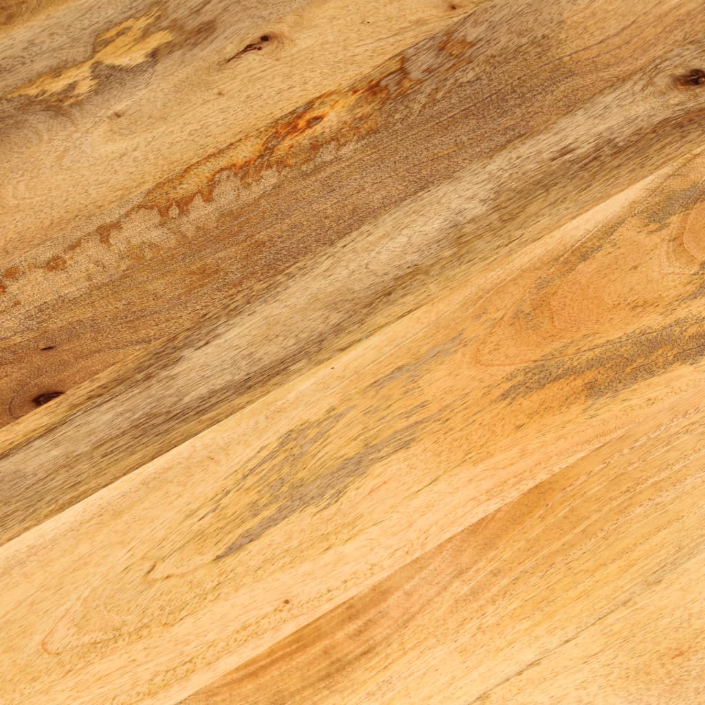 Tischplatte Ø 40x2,5 cm Rund Raues Massives Mangoholz