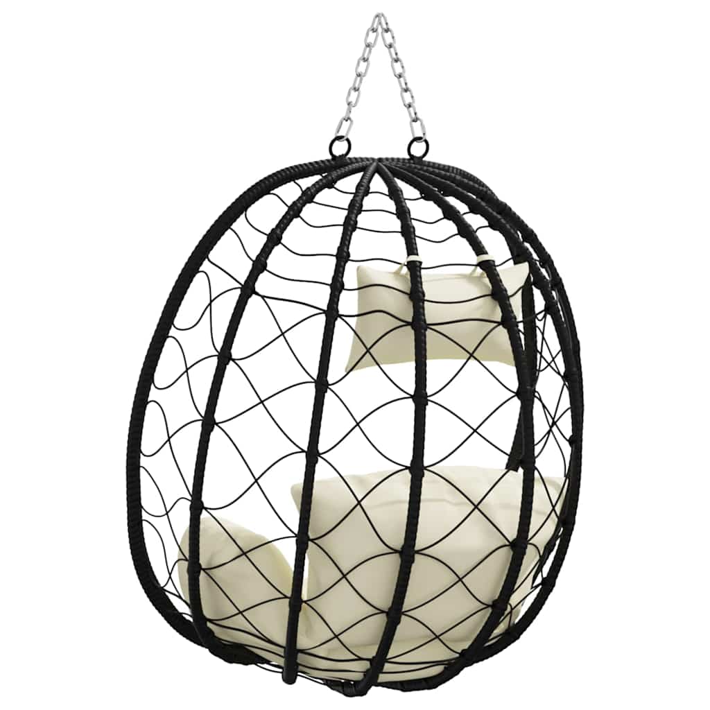 Hängendes Ei-Stuhl Anthrazit 91,5 x 54,5 x 107 cm Poly-Rattan