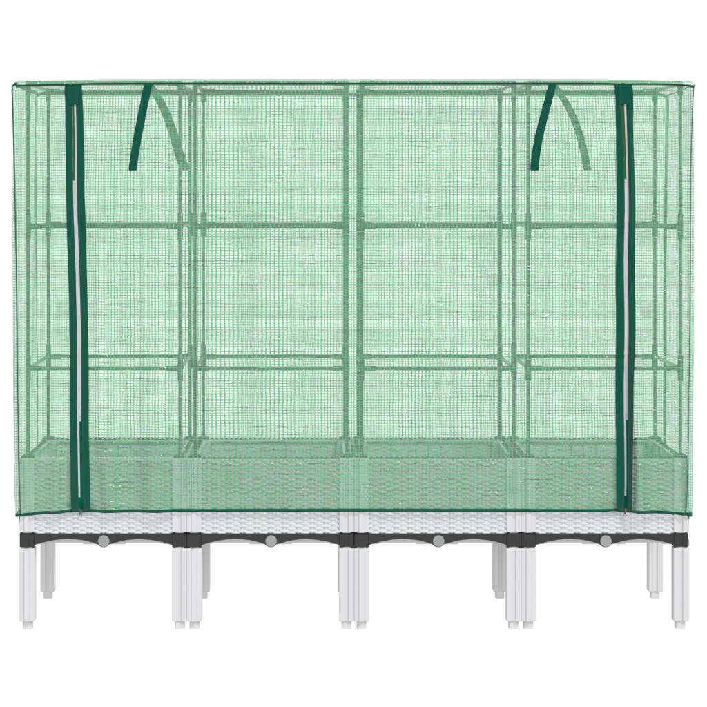 Hochbeet mit Gewächshaus-Aufsatz Rattan-Optik 40x40x140 cm