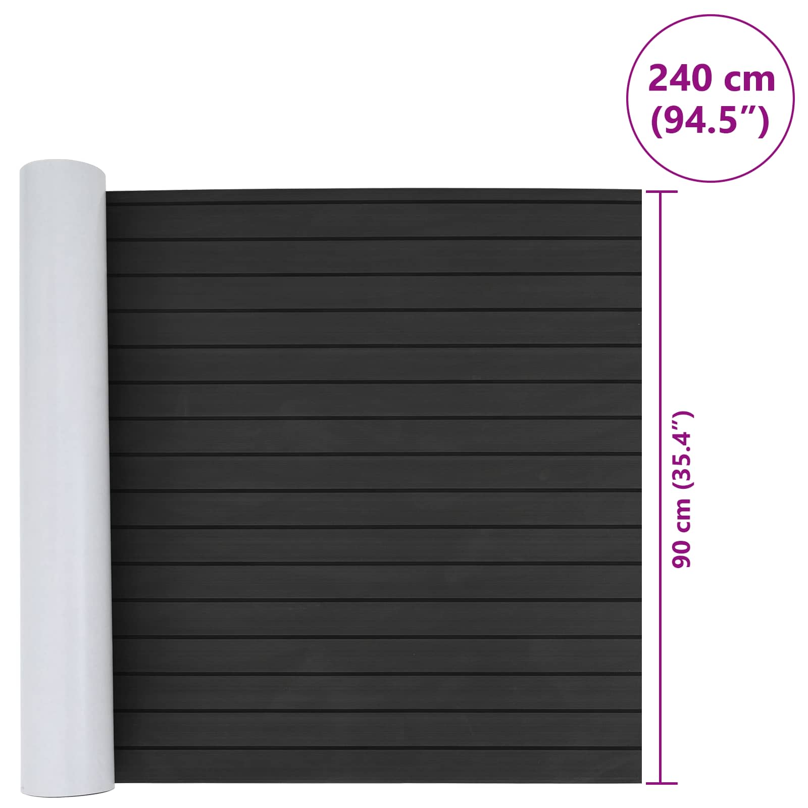 Bootsmatte Braun und Schwarz 240 x 90 cm EVA