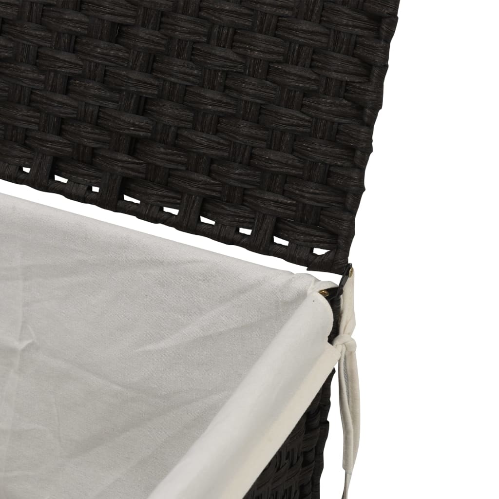 Wäschekorb mit Deckel 55,5x35x34 cm Poly Rattan