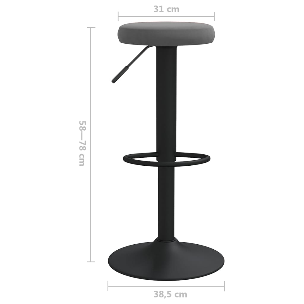 Barhocker 2 Stk. Schwarz Samt