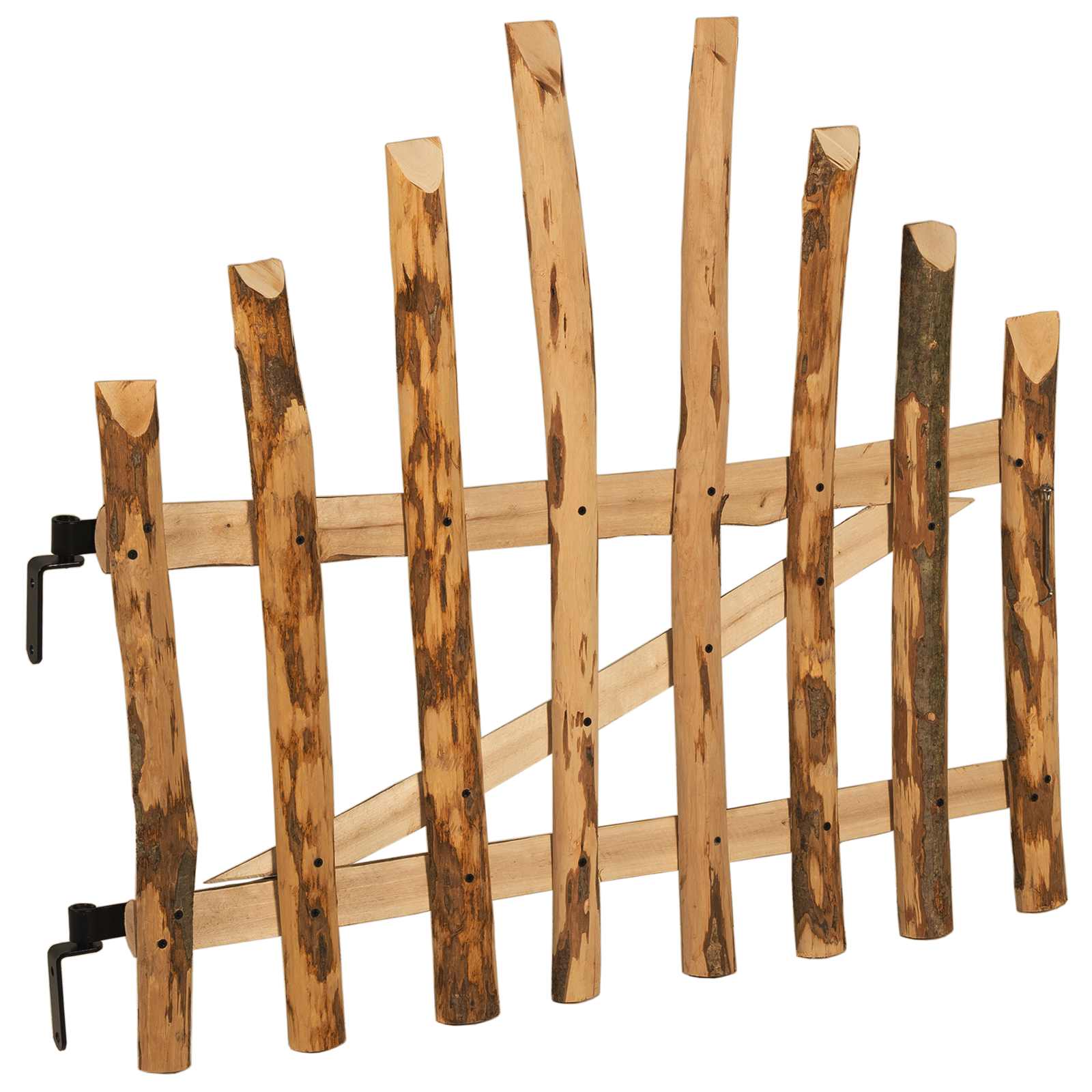Bogenzauntor 100 x 90 cm Imprägniertes Haselholz Natur