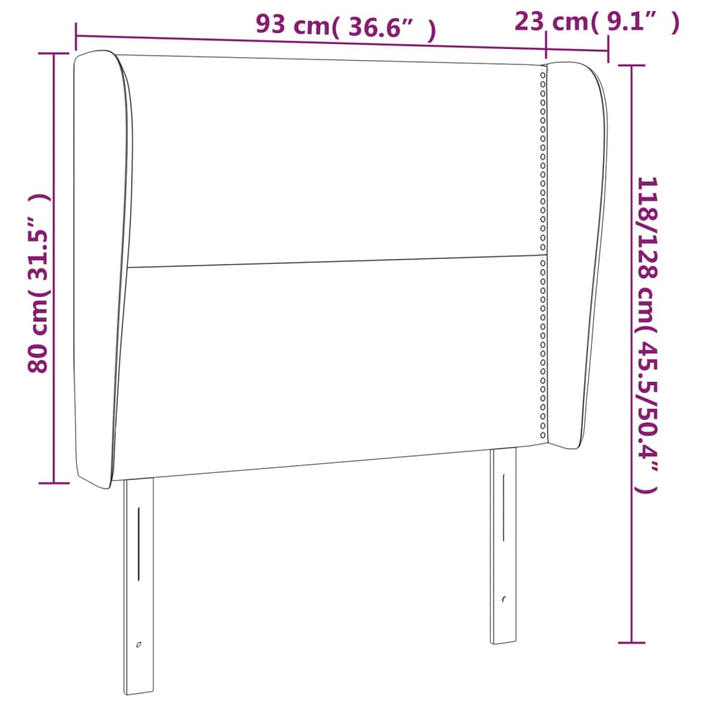Kopfteil mit Ohren Dunkelgrau 83x23x78/88 cm Stoff