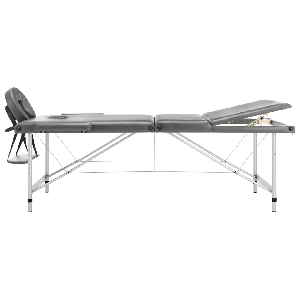 Massagetisch mit Aluminiumrahmen, faltbar 3 Zonen Creme-Weiß