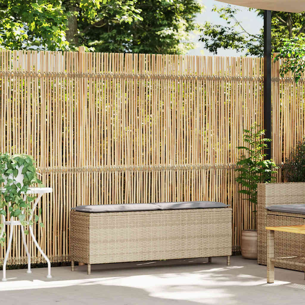 Gartenbank mit Kissen Schwarz 110x30x40,5 cm Poly Rattan