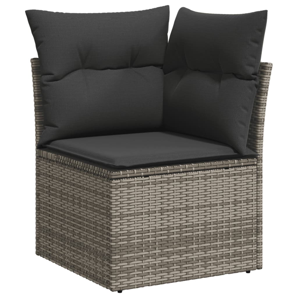 6-tlg. Garten-Sofagarnitur mit Kissen Schwarz Poly Rattan