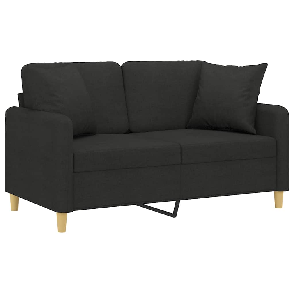 2-Sitzer-Sofa mit Zierkissen Braun 120 cm Stoff