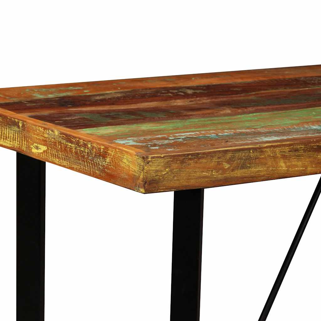 3-tlg. Bar-Set Altholz Massiv und Echtleder