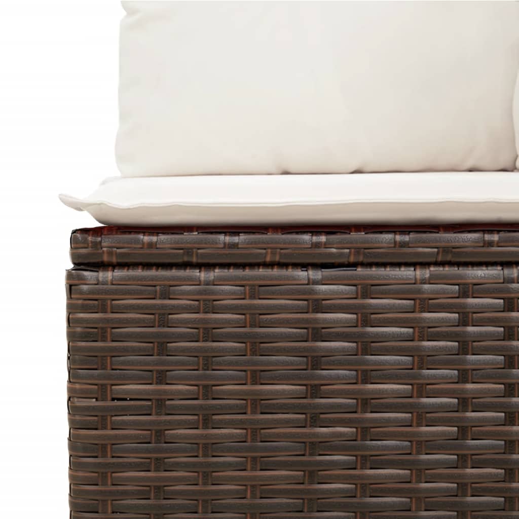5-tlg. Garten-Sofagarnitur mit Kissen Schwarz Poly Rattan