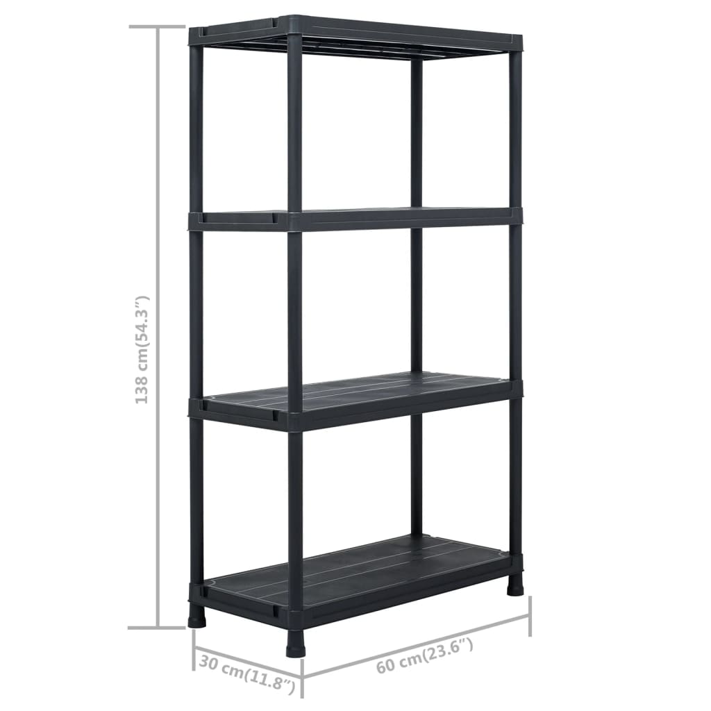 Lagerregale 2 Stk. Schwarz 60 x 30 x 138 cm Kunststoff