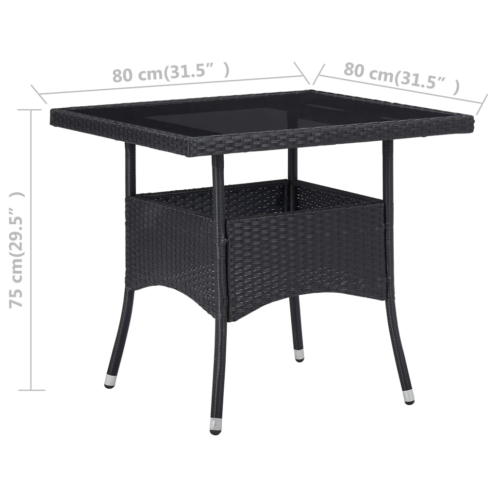 Garten-Esstisch Braun Poly Rattan