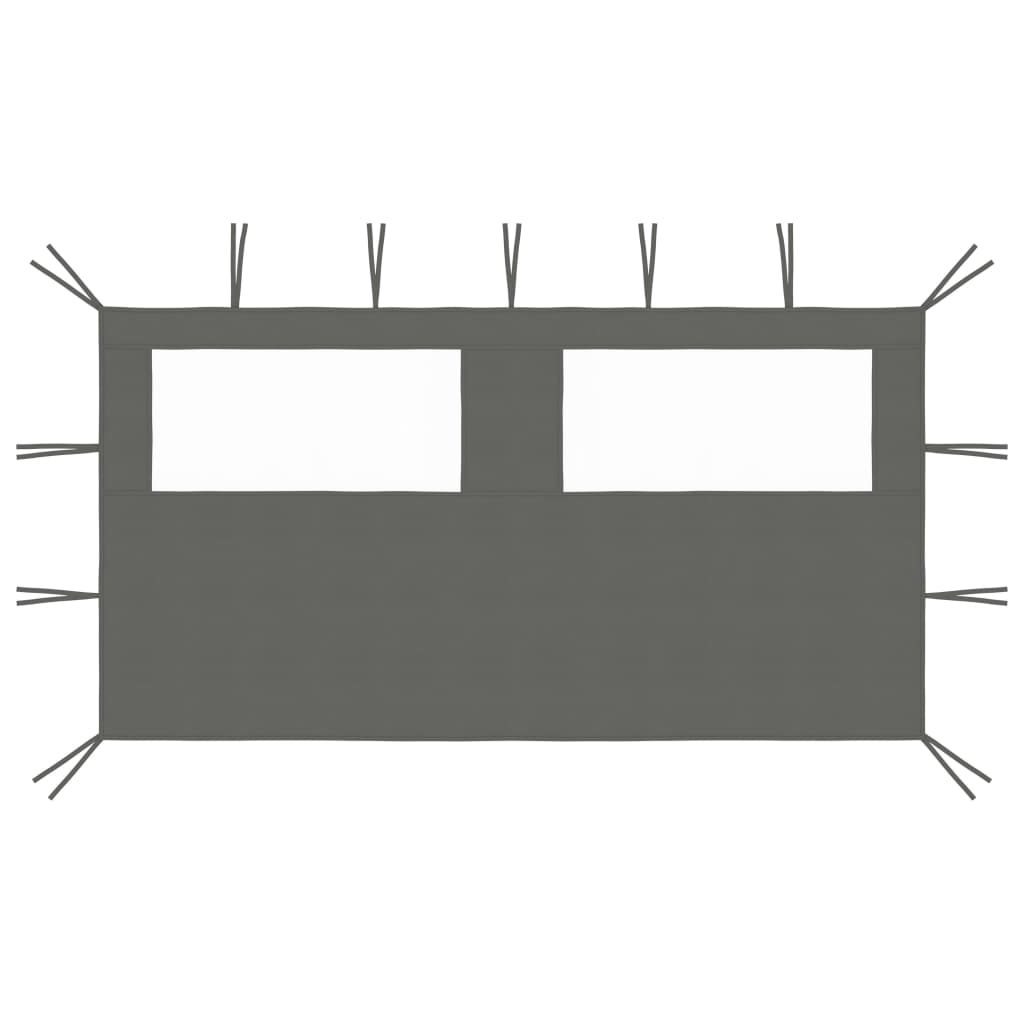 Pavillon-Seitenwand mit Fenstern 6x2 m Creme