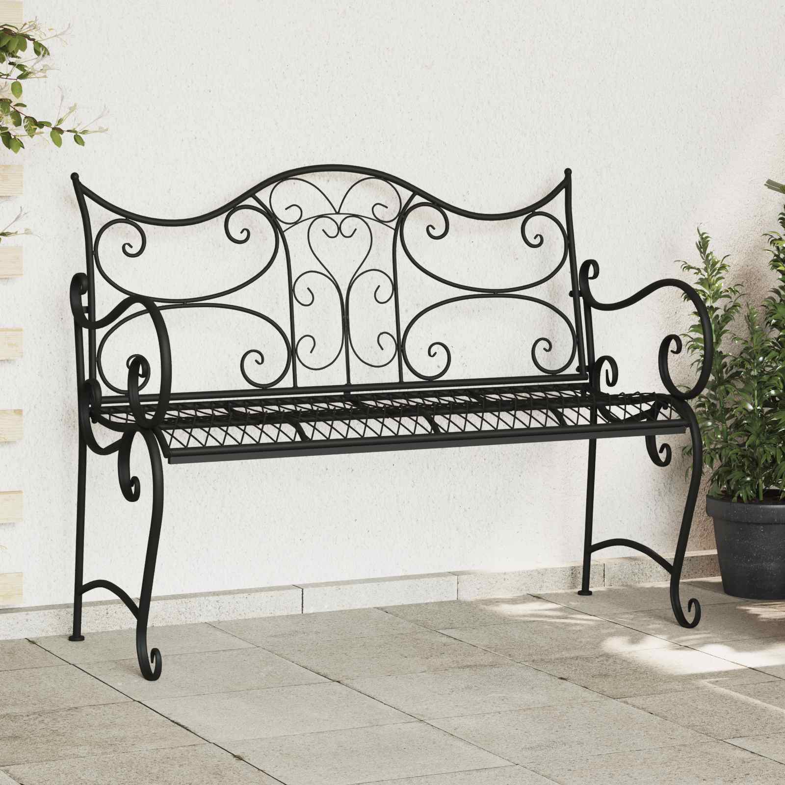 Gartenbank 2-Sitzanzahl 114 x 56,5 x 90 cm Stahl Silber Grau