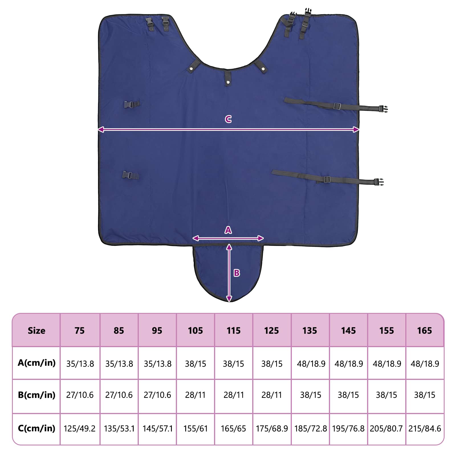 Pferdedecke Dunkelgrün und Schwarz 75 cm Polyester