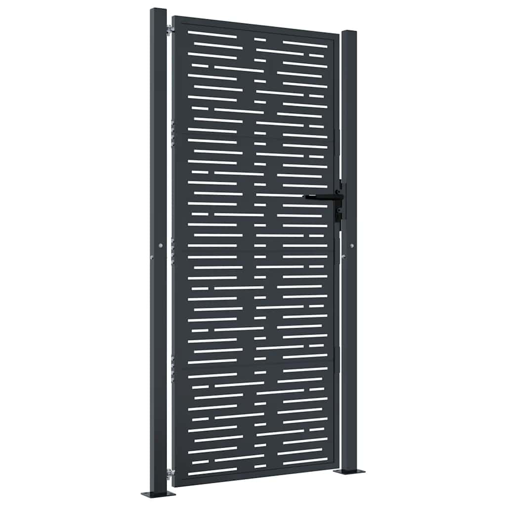 Gartentor Anthrazit 100x175 cm Stahl Quadratisches Design