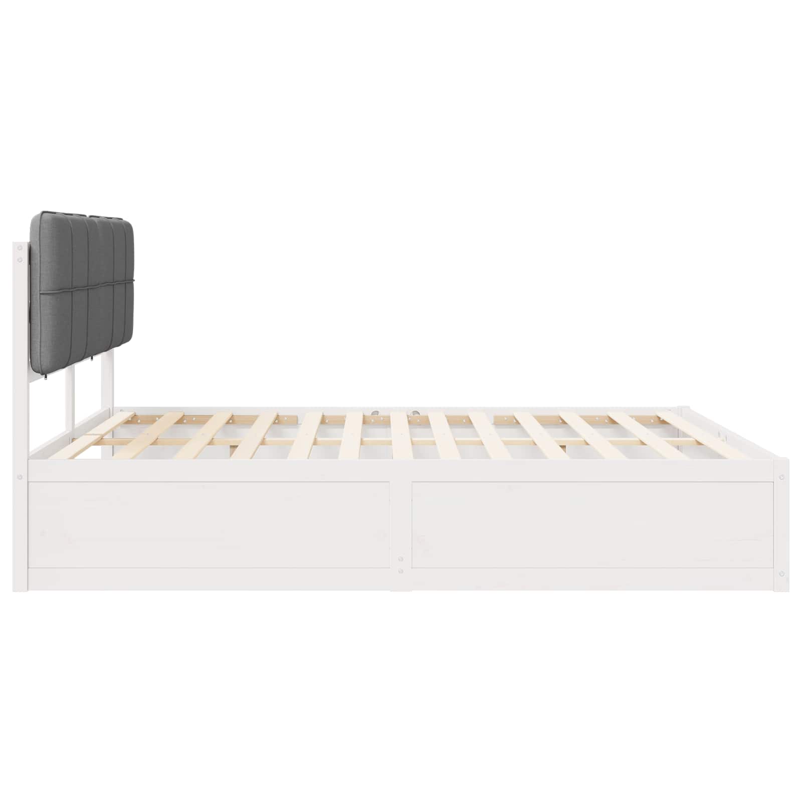 Bettgestell mit gepolstertem Kopfteil Hellgrau 200 x 200 cm