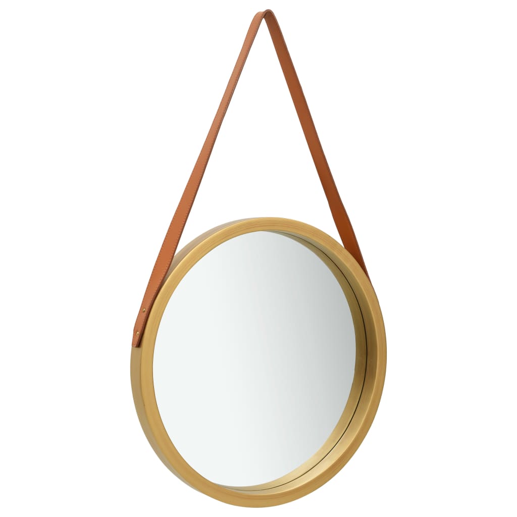 Wandspiegel mit Riemen 60 cm Golden