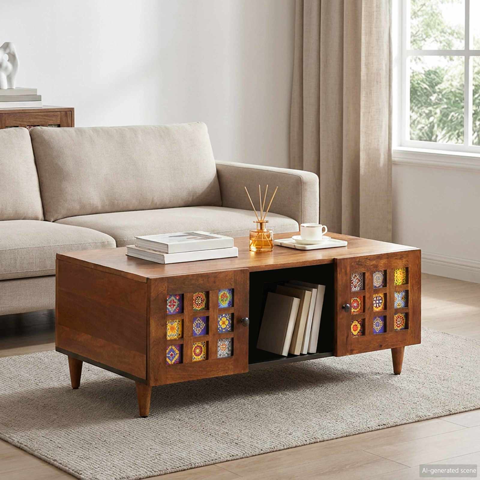 Couchtisch Braun 100 x 54 x 40 cm Massivholz Mango