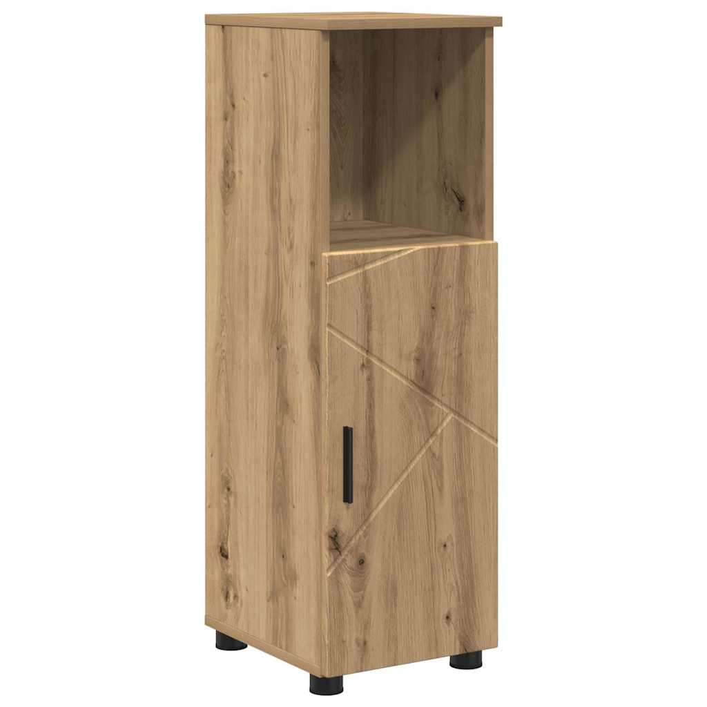 Badezimmermöbel-Set mit Tür 5 pcs Weiß Holzwerkstoff & Metall