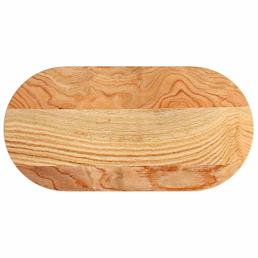 Tischplatte 80x40x2 cm Massivholz Eiche Oval