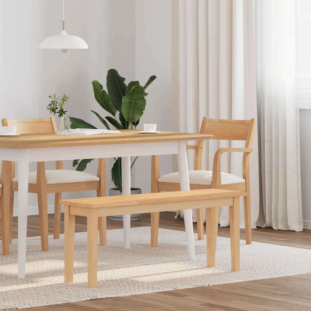 Bank 110 cm Braun Massivholz Gummibaum