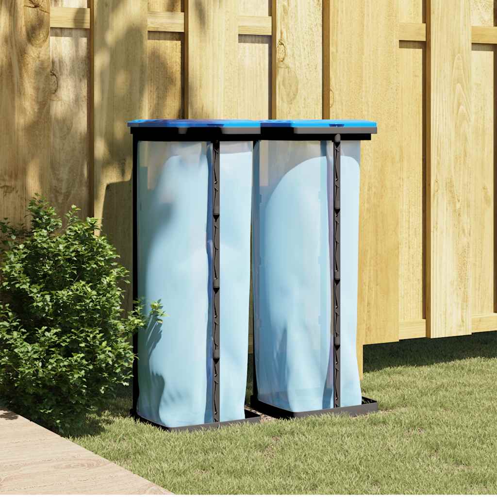 Müllsackständer 2 Stk. Schwarz und Blau 60 L PP