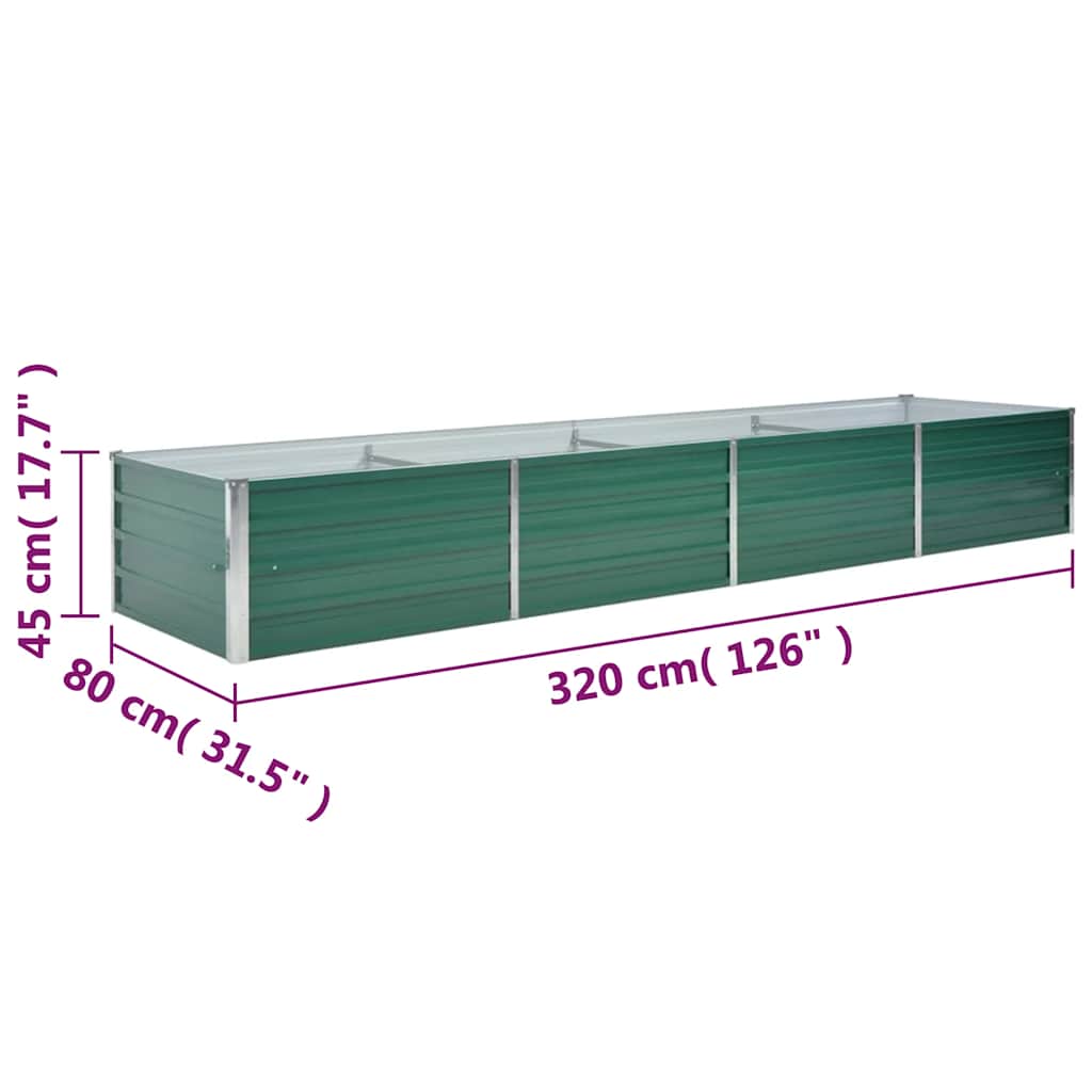 Garten-Hochbeet Verzinkter Stahl 240x80x77 cm Grün