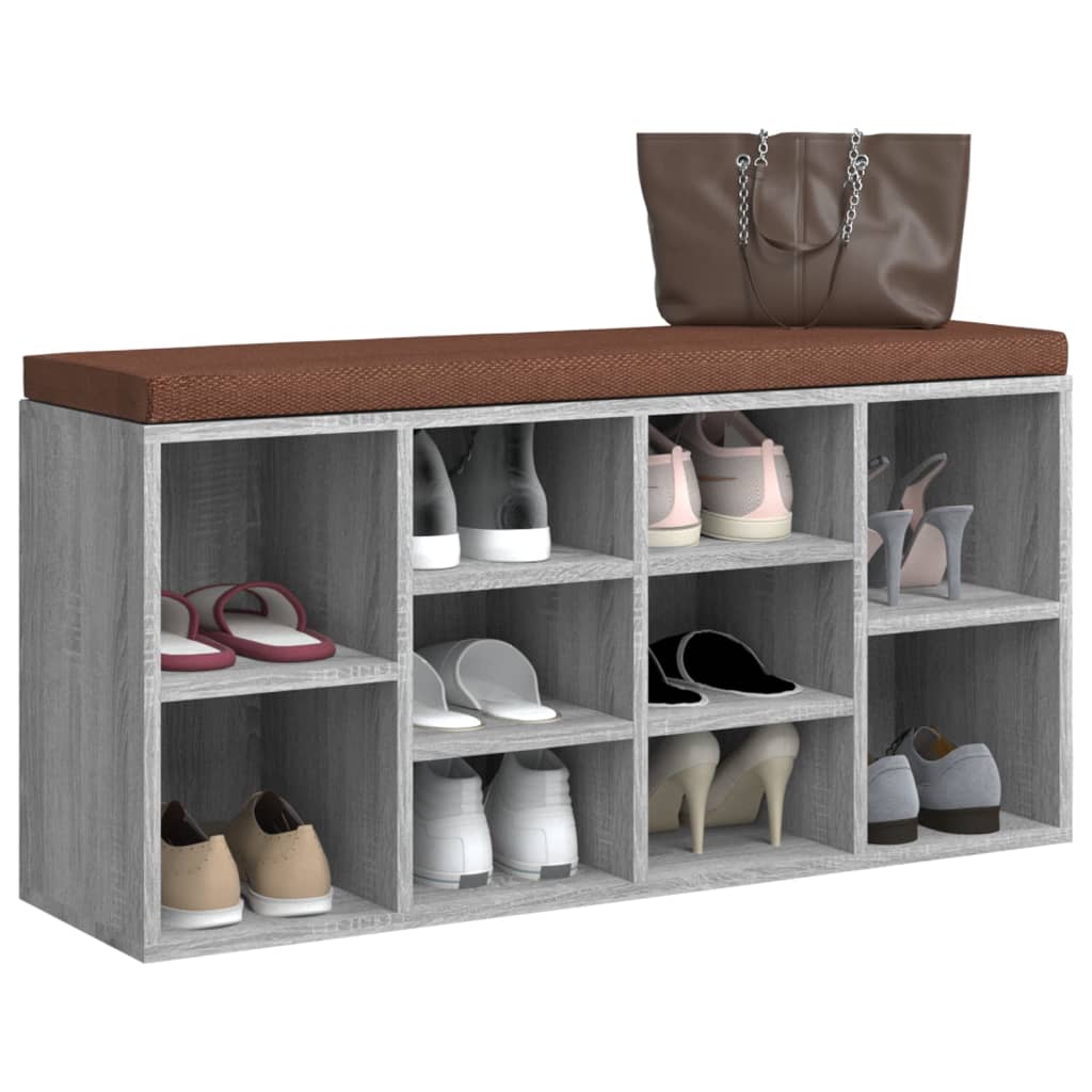Schuhschrank Schuhbank Sitzbank 10 Fächer weiß